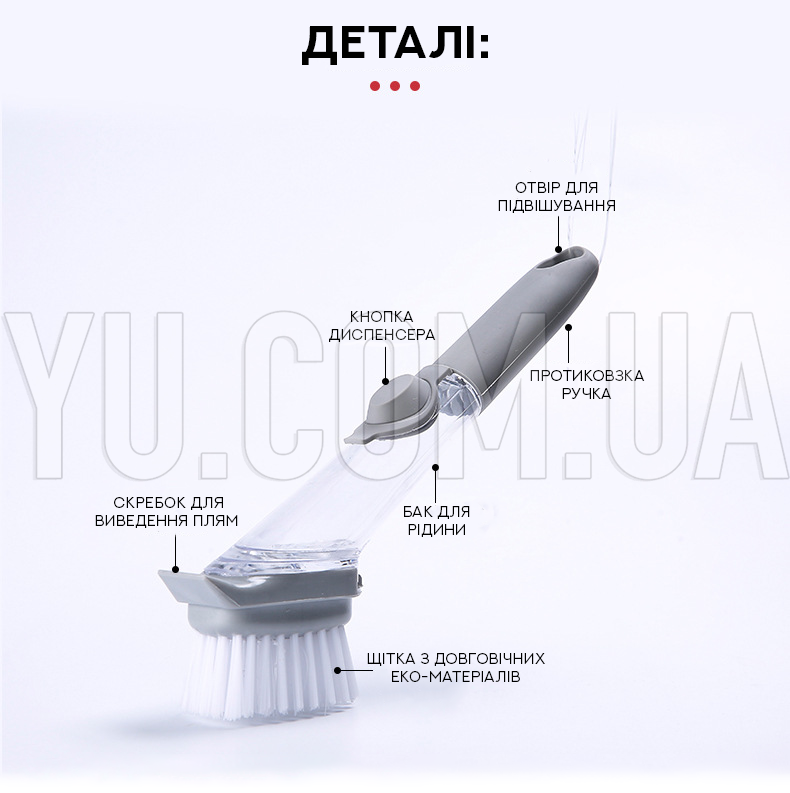 Многофункциональная щетка Decontamination Wok Brush для мытья и чистки с дозатором